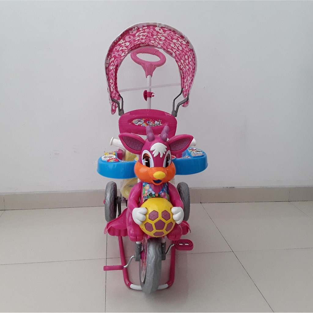 Royal RY8588C Musik Dobel Baby Ball 2in1 Sepeda Roda Tiga & Ayunan Warna Pink