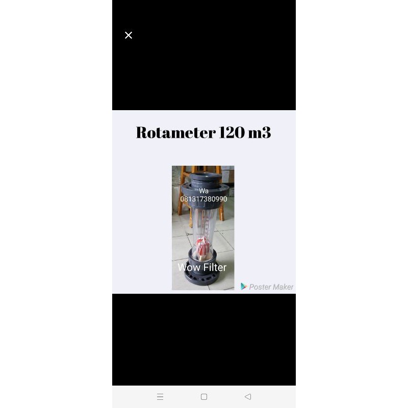 rotameter 120 m3/jam flowmeter 120m3 per hour industri