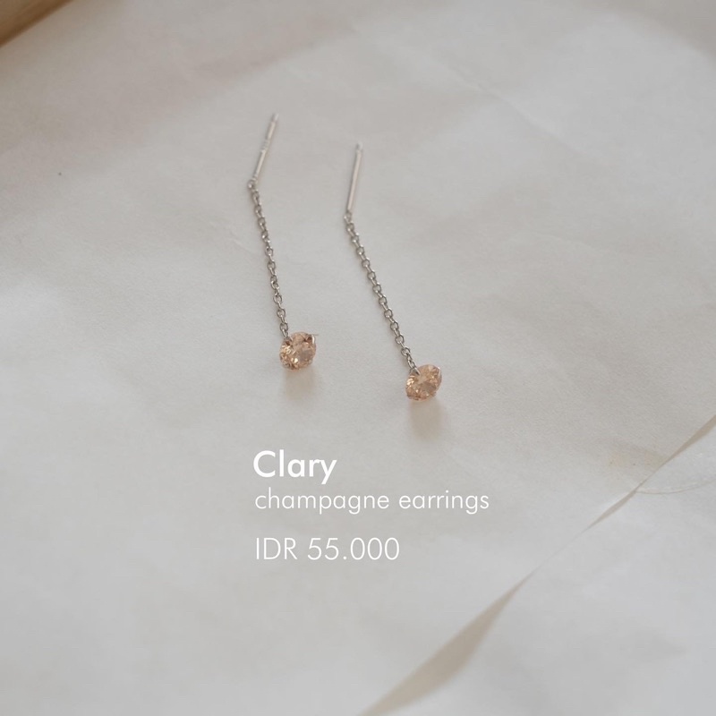 Ark.co - Clary earrings earthreader (champagne ; black) anting drop kristal