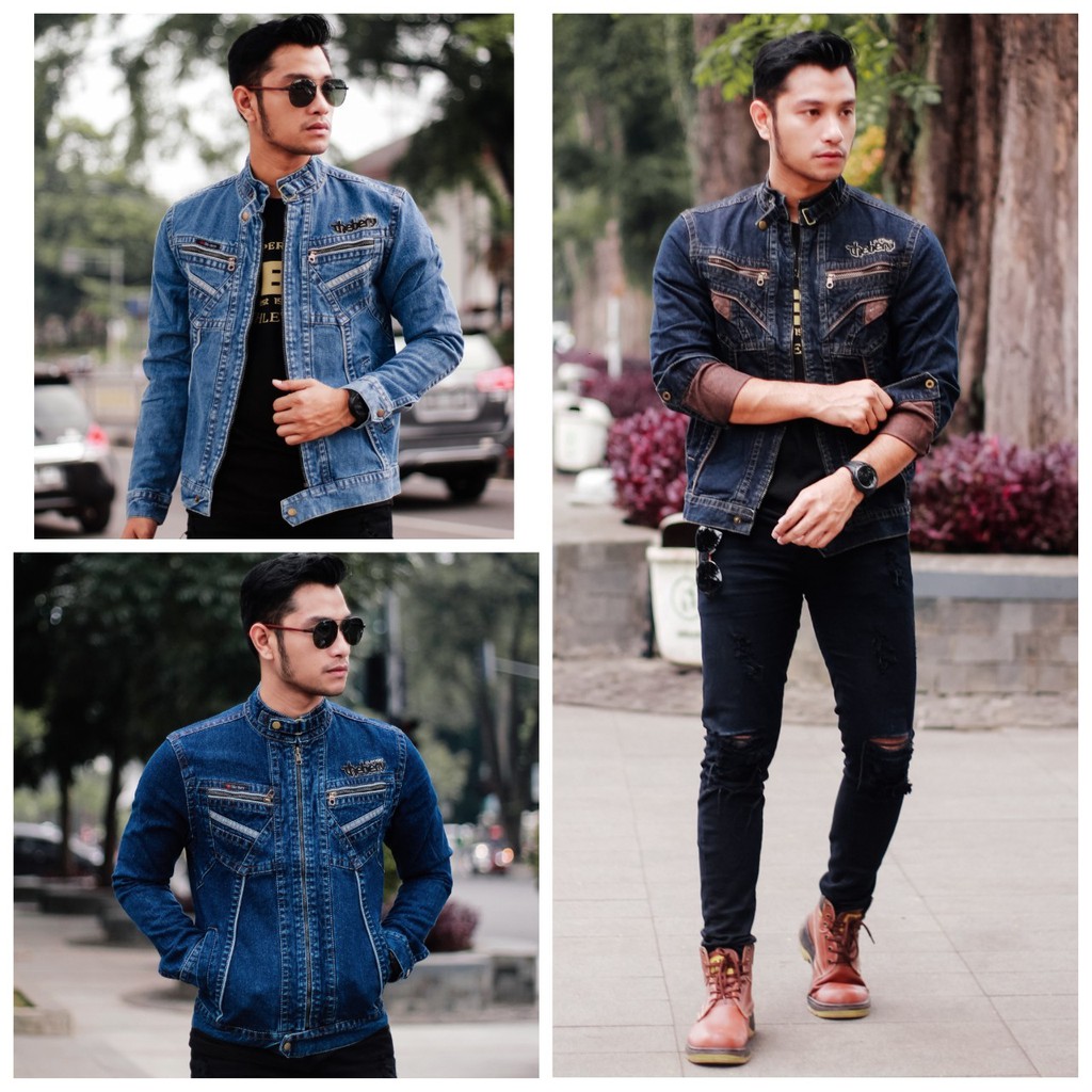 JAKET JEANS PRIA / JAKET JEANS DENIM TB KERAH ORIGINAL THE BERRY