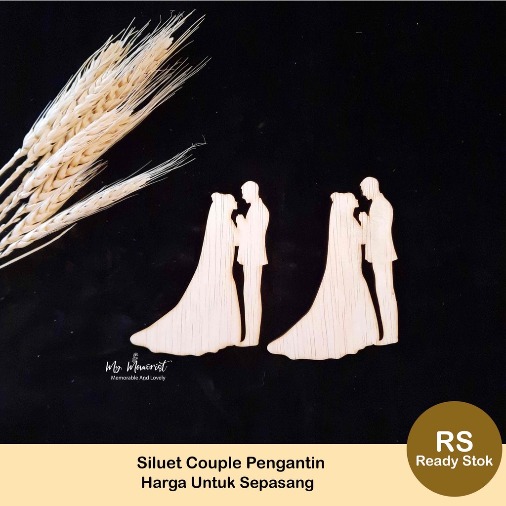 Siluet Couple Pengantin Plywood