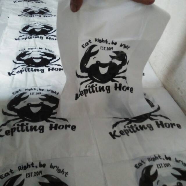 Kresek sablon - Sablon Kresek - Tas plastik kresek sablon uk. 24cm termurah dan tebal