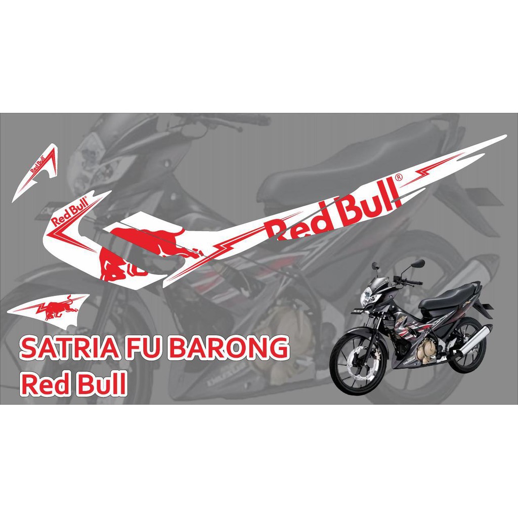 Stiker striping Suzuki Satria FU Barong RedBull(putih)