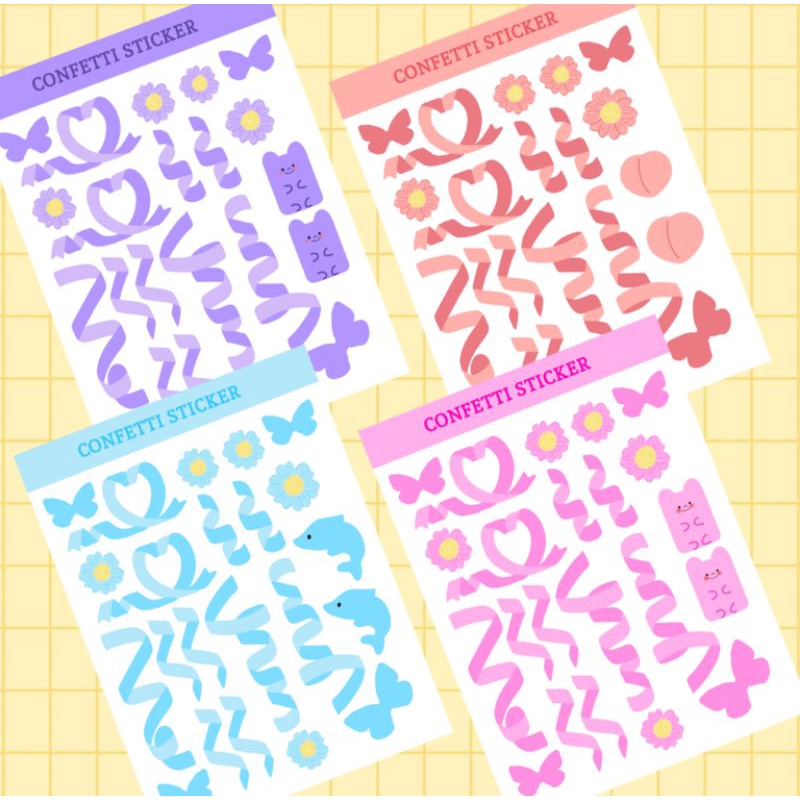 

Sticket Sheet| Stiker Dekorasi Confetti (kiss cut)