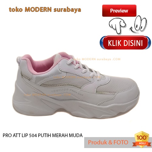 PRO ATT LIP 504 PUTIH MERAH MUDA sepatu sneakers wanita olahraga