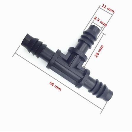 Nepel Sambung Tee 11 Mm Te 11mm Nepple Ke Selang 7mm 11x7 Mm Connector