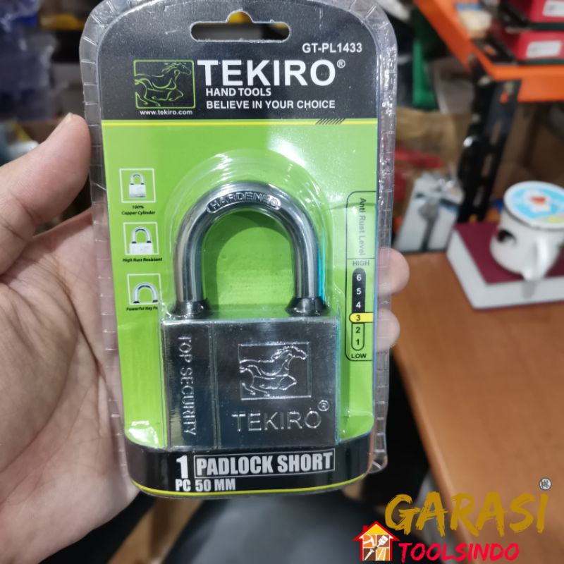 TEKIRO kunci gembok 50 mm pendek padlock short gembok leher pendek