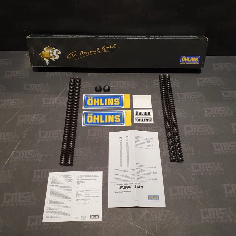 Front Fork Spring Kit Per Shock Depan Ohlins FSK 141 Honda Click Vario 150 2018 Top Cap