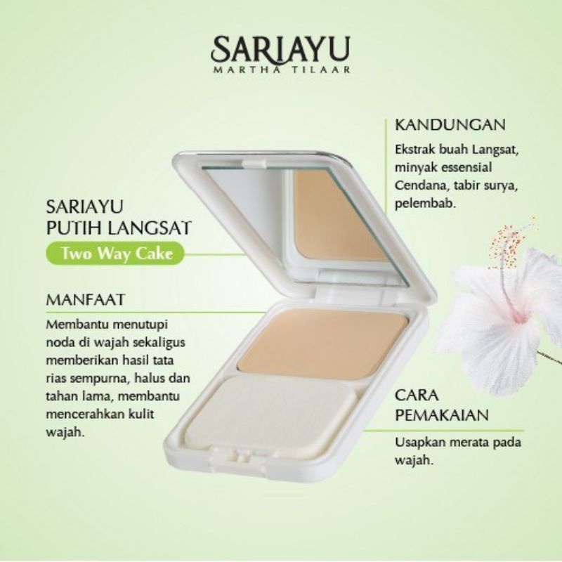 Sariayu Two Way Cake &amp; Refil Two Way Cake Putih Langsat