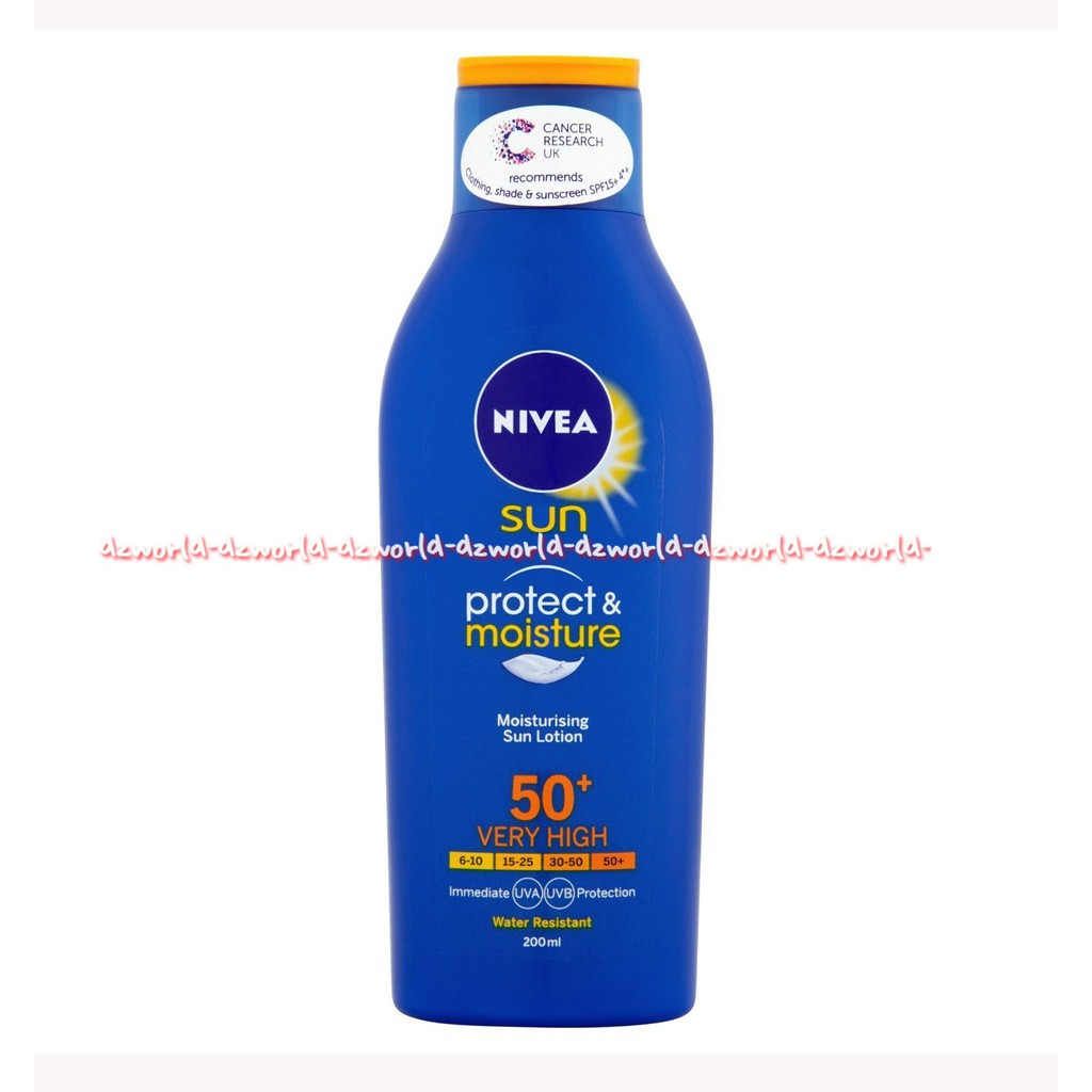 Nivea Sun Protect And Mouisture 50 Very High 200ml Melindungi Terhadap Paparan Sinar Matahari