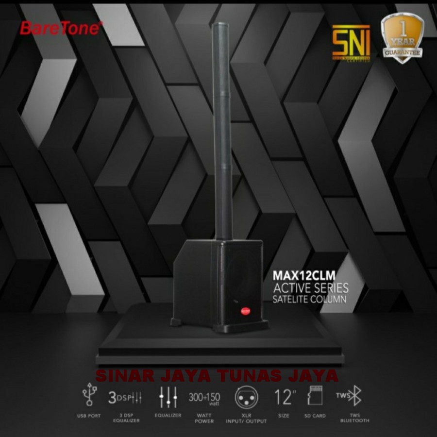 BARETONE ACTIVE SPEAKER SATELIT TYPE 12 INCH- MAX12CLM SOUNDBAR MAX12CLM