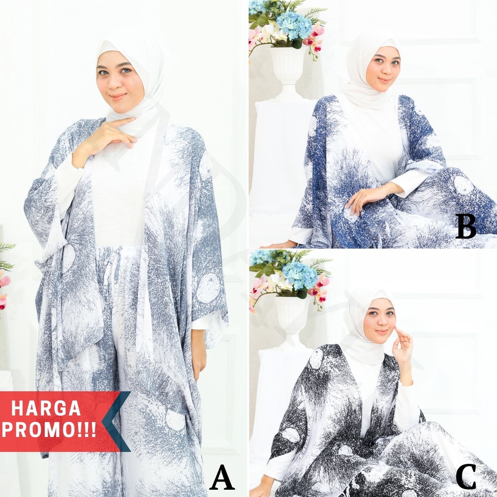 Setelan Wanita Rayon Cardigan Tie Dye Akar Bali Kain Adem Baju Atasan Pantai Kekinian
