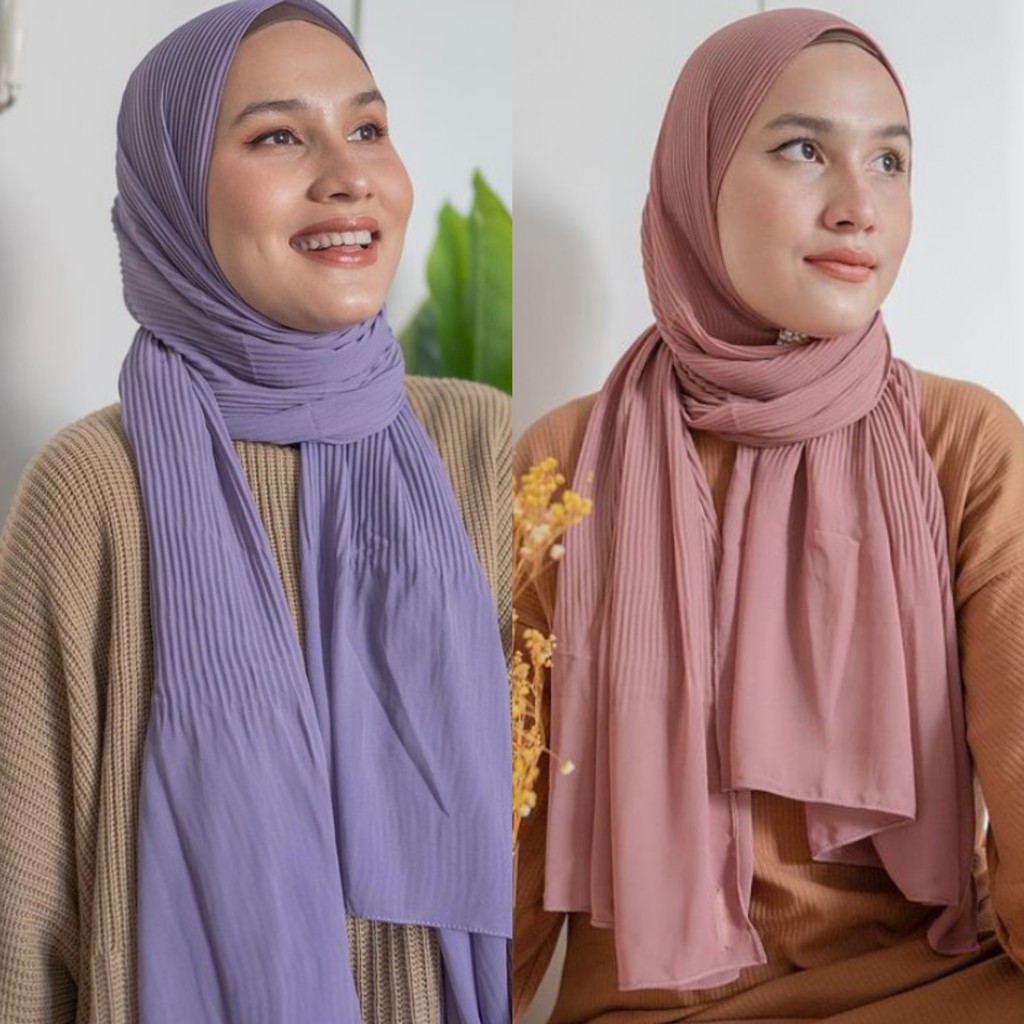 [𝐂𝐫𝐨𝐜𝐮𝐬] (180 * 60cm) Pashmina Plisket Ceruty Baby Doll / Pasmina Pleated Hijab Kerudung-6
