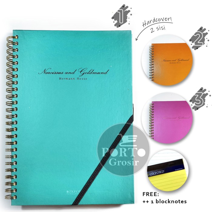 

Oxford ASN00535 A5 Spiral Notebook Herman Hesse Narcissus and Goldmund 80 Sheets Lembar Jilid Ring
