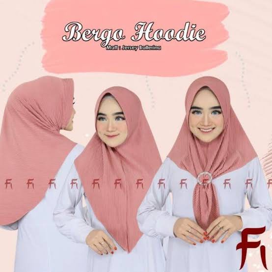 Hijab Instant Hoodie Plisket Bahan Jersey Ballerna / Kerudung Instant Plisket Gesper