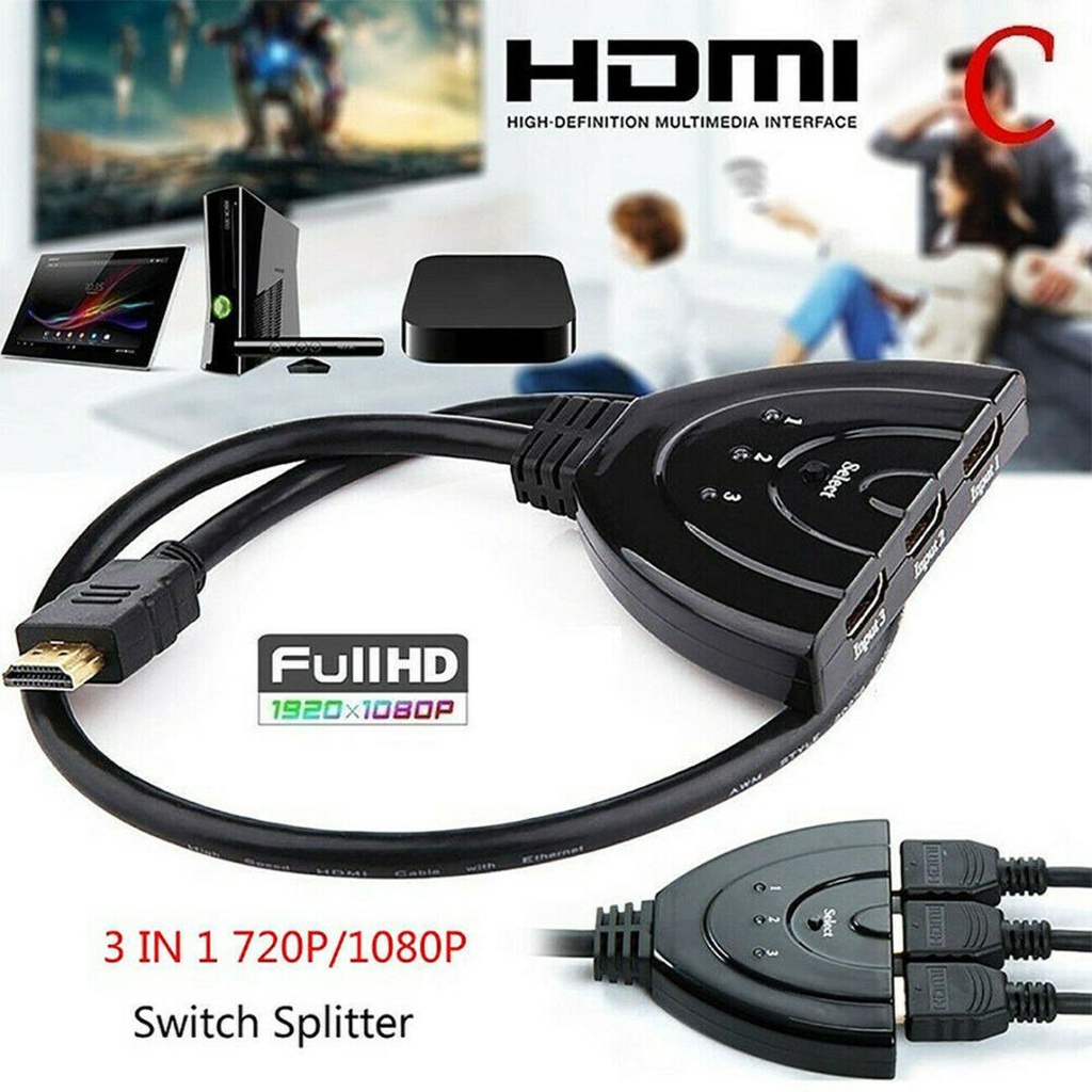 Hdtv Switch 3 Ports 50cm Converter Adapter/ Hdmi Switch 3Ports-50cm