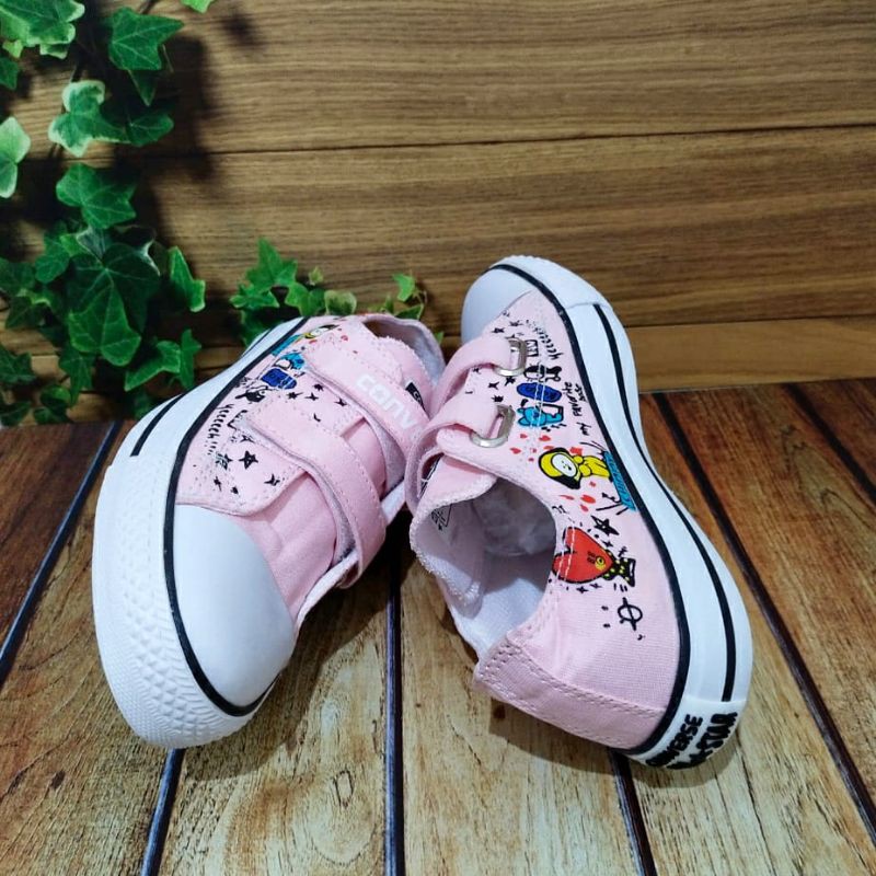 ready&gt;&gt;&gt; sepatu anak perempuan converse bts bt 21 anak warna ping untuk usia 1 sampai 10 tahun