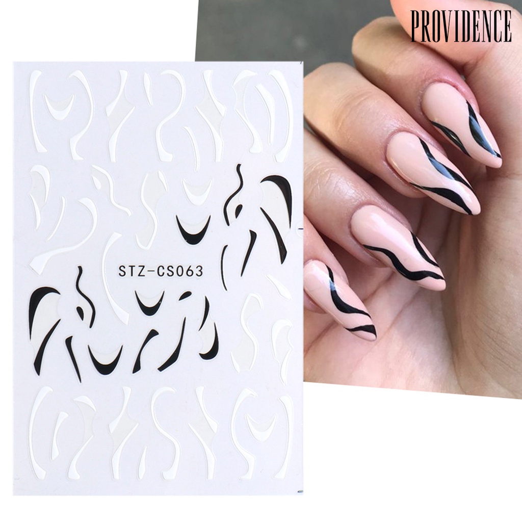 Providence Nail Sticker French Style DIY Colorful Line Decal Powder 3D Transfer Slider for Manicure