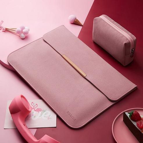 promo| Laptop HP Pavilion X360 14 Inch Tas Sleeve Leather Pink Cover Stand |Laptop Sleeve