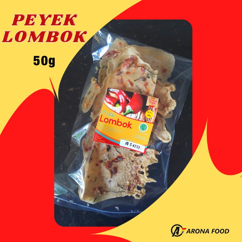 

ARONA FOOD PEYEK LOMBOK MERAH 50g REMPEYEK PEDAS