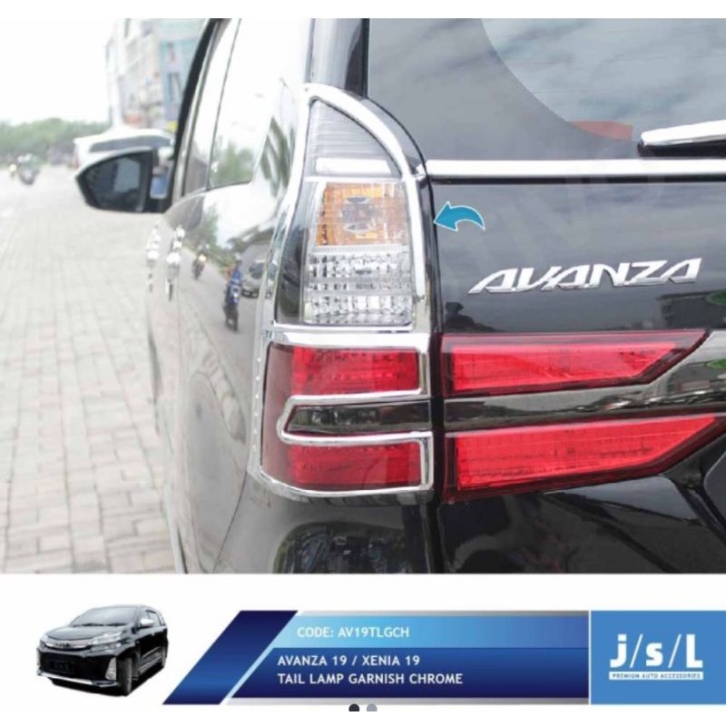 Garnish Lampu Belakang Avanza,Xenia 2019-2021 Tail Lamp Garnish  Chrome