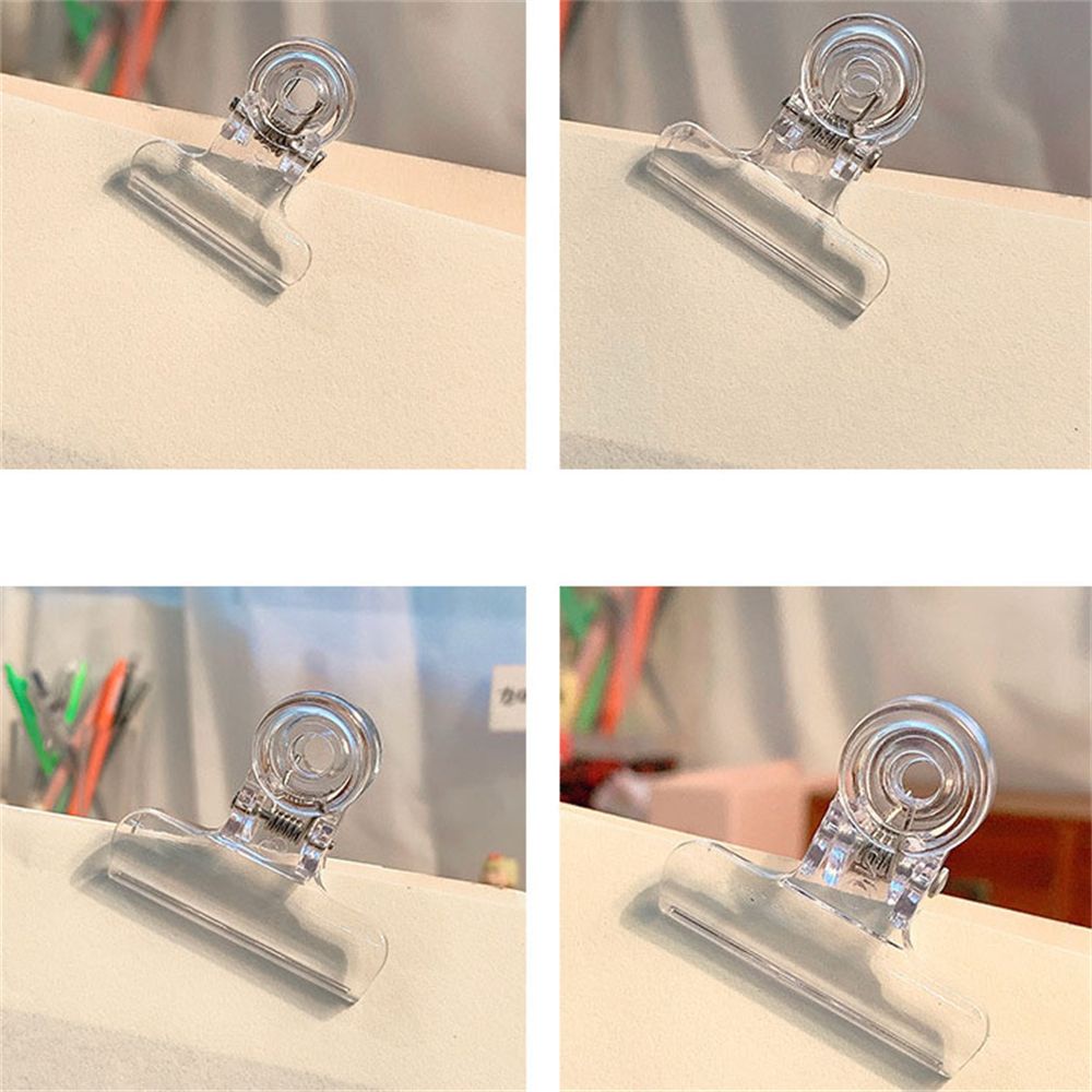 ELEGANT Durable Paper Clips Transparent Clamps Binder Clip School Students Bill Clip Plastic Stationery 5pcs/set Binding Supplies