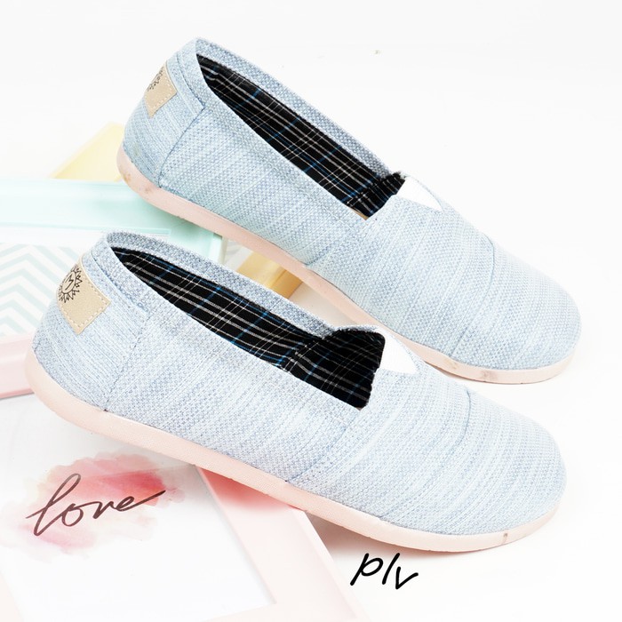 Original  Sepatu Flat Shoes Flatshoes Murah ala Wakai NS55 Sky Blue - Murah