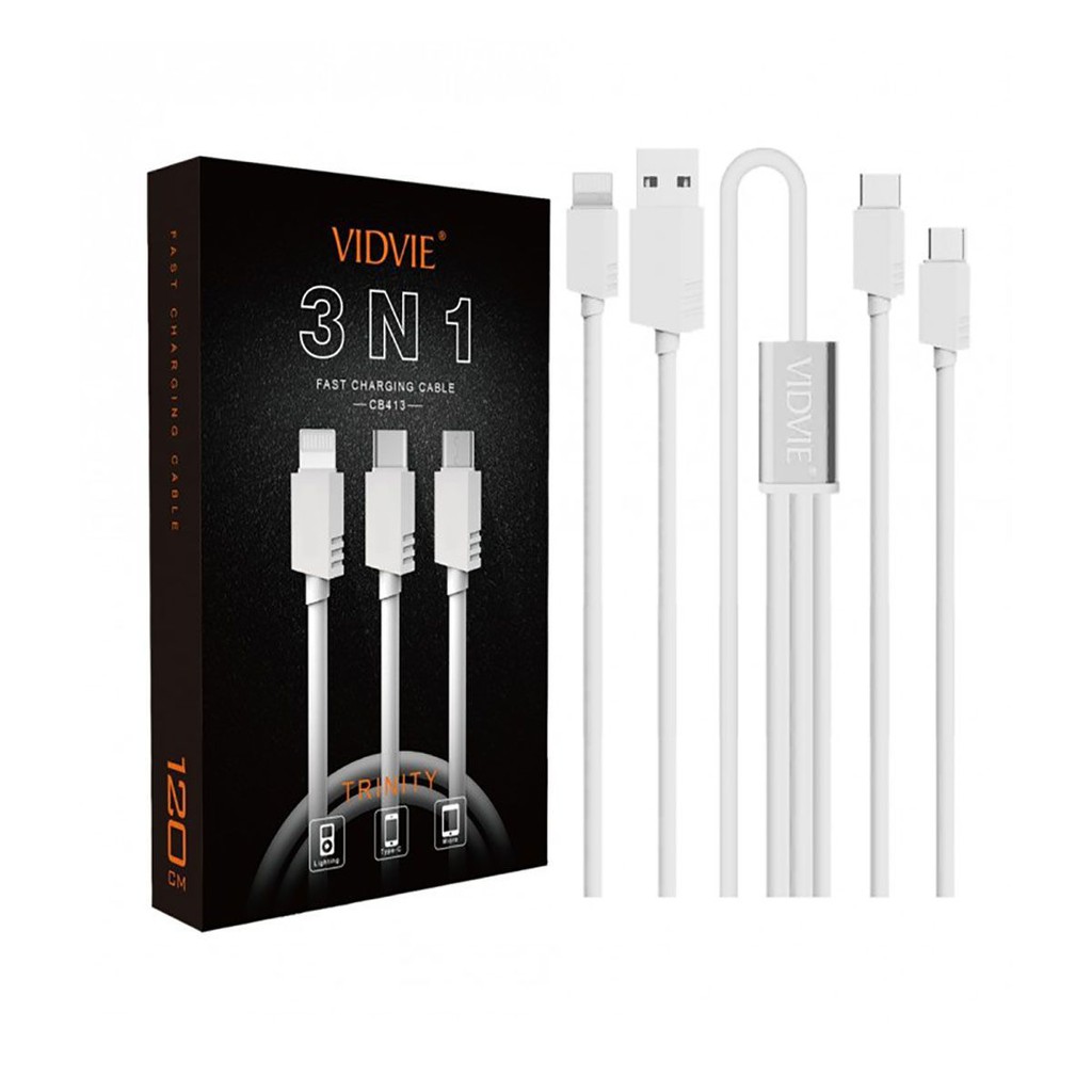 Cable charge Vidvie 3in1 fast charging Usb to Micro Iphone lightning Type-C CB413 - Kabel data