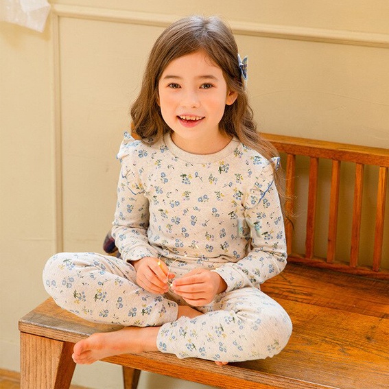 Girls and Boy Pajamas Baju Tidur Anak Perempuan dan Anak Laki Laki 1 Set Lengan dan Celana Panjang 95% Katun Halus Lembut Tebal Motif Bunga Hewan Kelinci Domba Rusa Putri Alice Ironman Roar Robot Motion Batman Bear HYTS