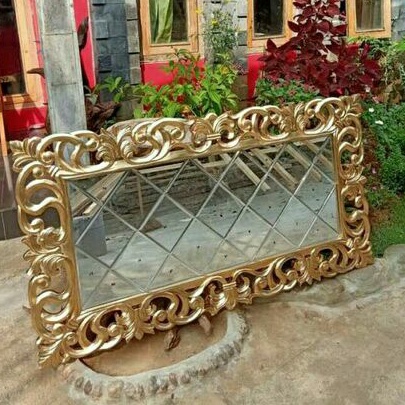 Amiqfurniture - Cermin ukir bevel gold