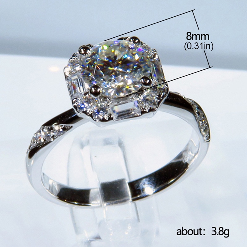 Cincin Wanita Hias Cubic Zirconia Untuk Pernikahan