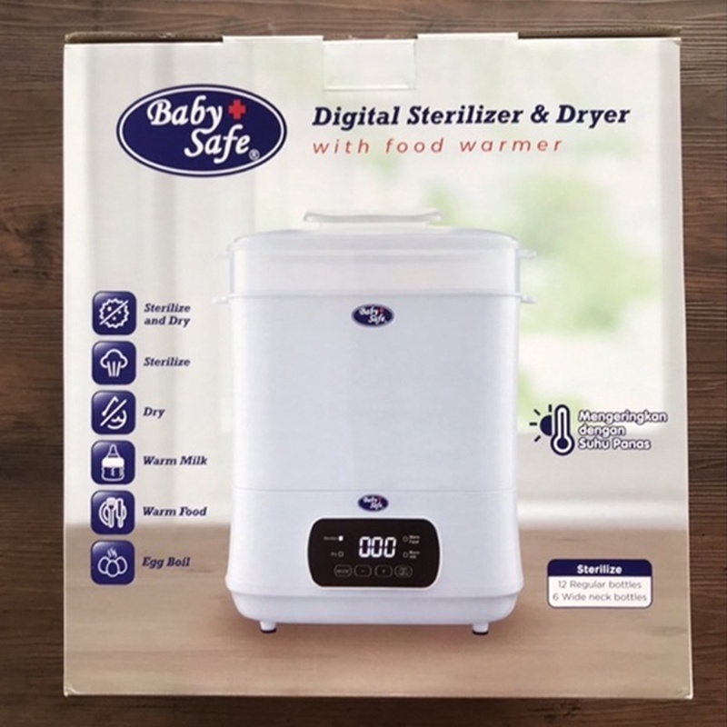 Baby Safe Digital Sterilizer &amp; Dryer With Food Warmer