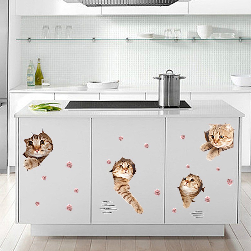 Reliza Wall Sticker Cut Cats Kucing Stiker Dinding LDR