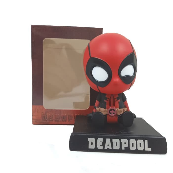 New Item! PAJANGAN DASHBOARD MOBIL DEADPOOL DUDUK BONEKA KEPALA GOYANG HIASAN Baru!