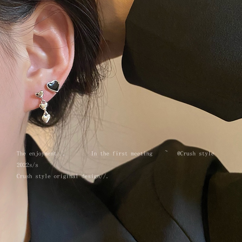 YEEZII Set Anting Rantai Mutiara Kristal 2k Bentuk Hati Tulip Cherry Untuk Aksesoris Perhiasan Wanita