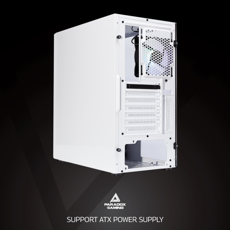 Casing PC Gaming Paradox Ivory Free 1 Fan RGB 12cm