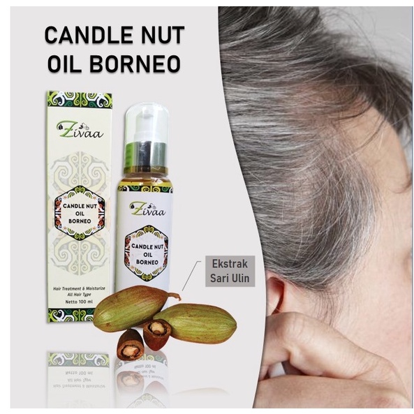 ZIVAA [BISA COD ] CANDLE NUT OIL BORNEO PENGHILANG UBAN/ANTI UBAN/PENGHITAM RAMBUT UBAN PERMANEN