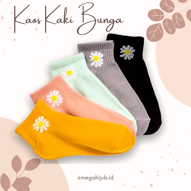 Kaos Kaki Wanita Pendek Kaos Kaki Motif Bunga Import Series