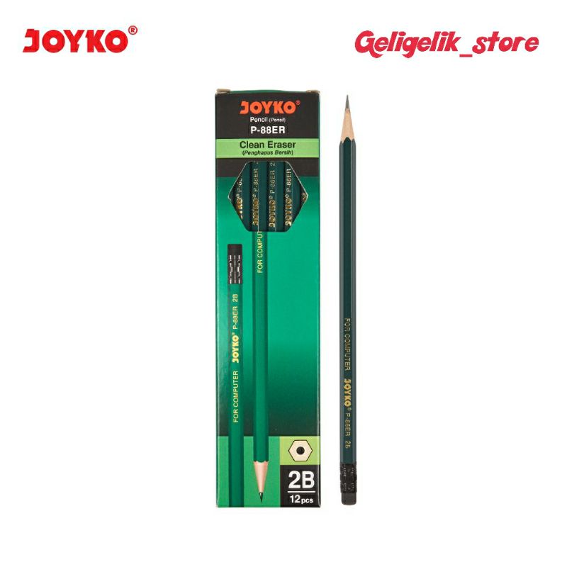 

(LUSIN) Pensil 2B P88ER Joyko / Pencil 2B Penghapus