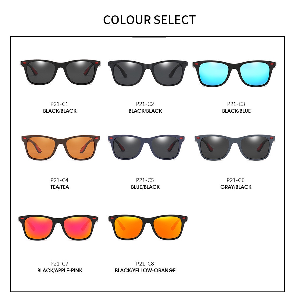 Classic Polarized Sports Sunglasses Men Driving Square Frame Eyeware Shades for Men