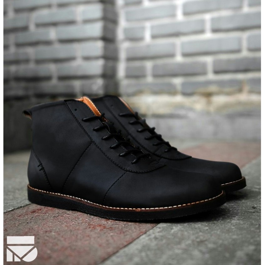 Alpha Black | Sepatu Vintage Klasik Sporty Pria/Cowok/Men - Boots - Original Footwear | FORIND x FSTP