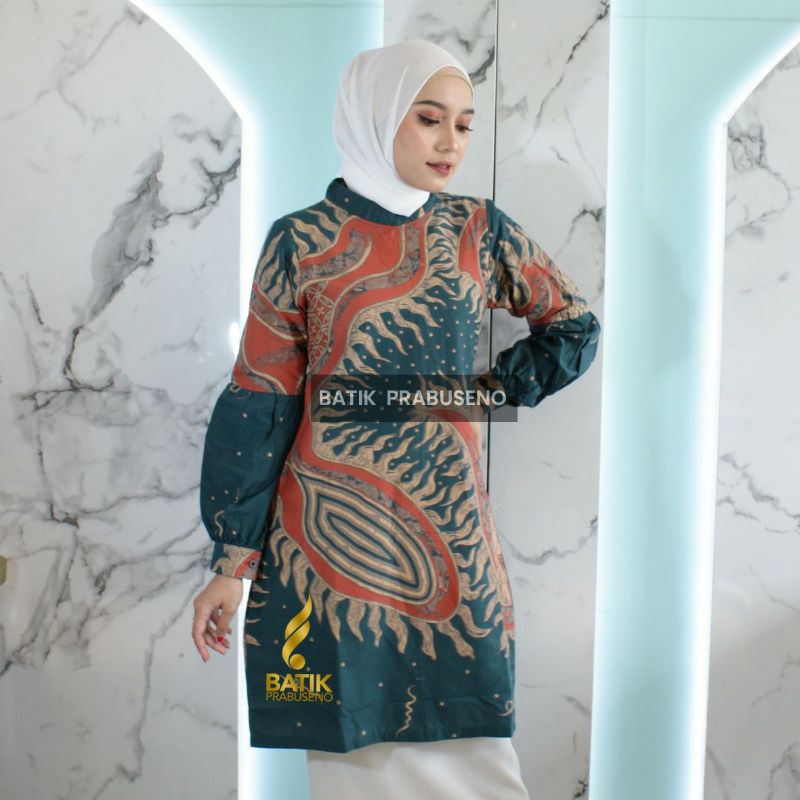 TUNIK BATIK MOTIF ZOYA BATIK PREMIUM MODERN FASHION BATIK MASA KINI BY BATIK PRABUSENO