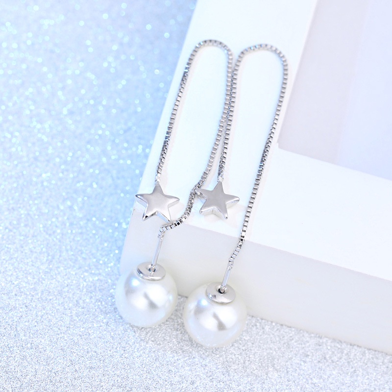 Anting Perak 925 Wanita Panjang Tali Telinga Sederhana Fashion Perhiasan