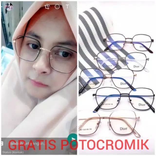 kacamata lensa photocromic antiradiasi boleh juga pilih lensa blueray bisa normal minus plus cilinder tergantung permintaan sampai minus 5 cyl 2 harga masih sama tulis saja pesanan kaka di catatan saat order free box lap cairan  kode 1318 size 52-20-140