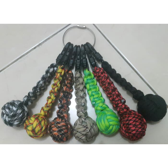 Monkey Fist Key Chain With Cobra Cord Paracord