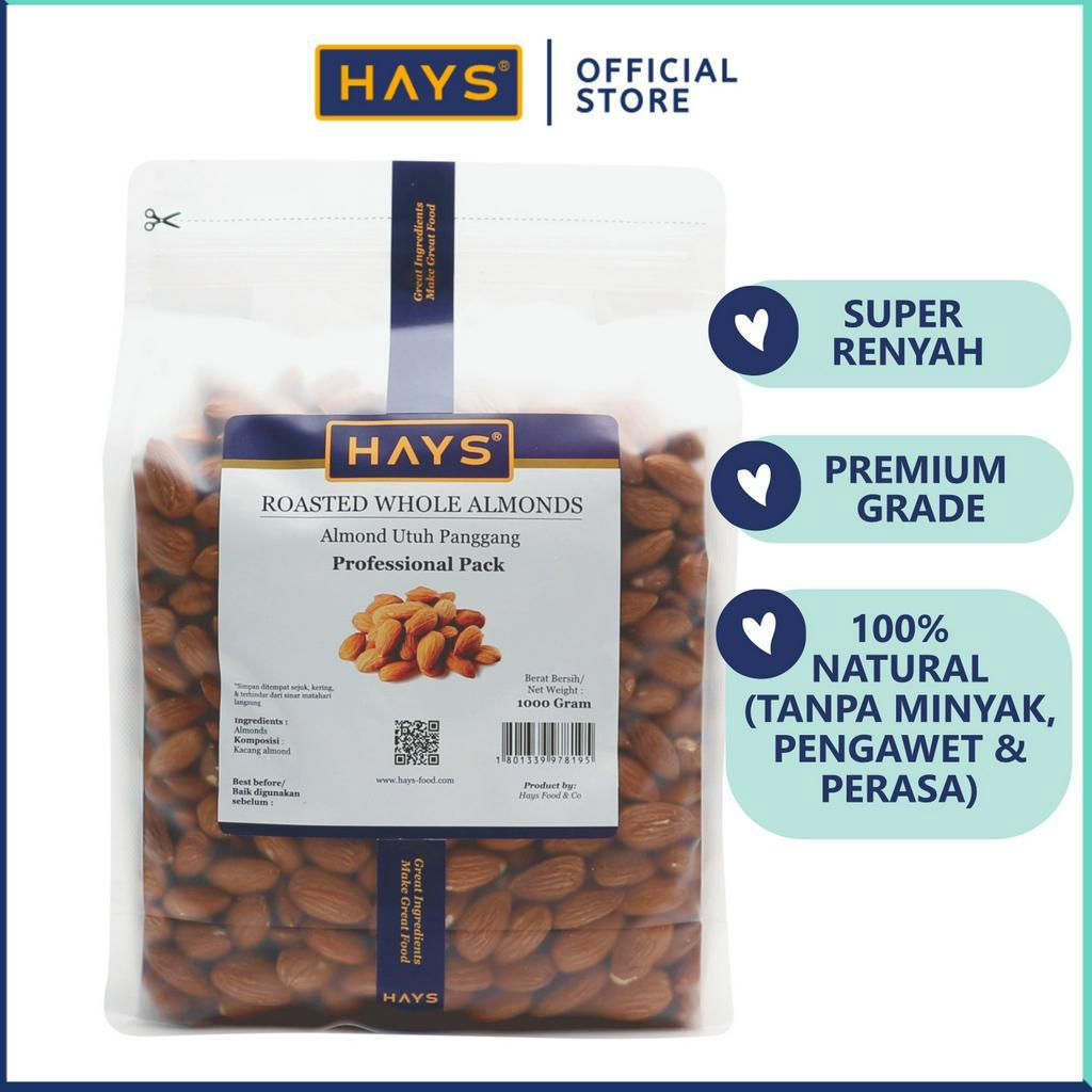 

Almond Utuh Panggang 1KG Roasted Whole Almond 1KG HAYS