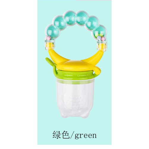 Empeng Dot Buah Anak Bayi Fruit Feeder Rattle Teether Kompeng Pacifier Gigitan Bayi (E30)-Green