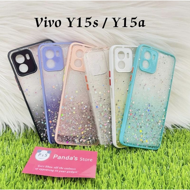 Glitter Case Vivo Y15s / Y15a / Y01 Funny Color Dengan Pelindung Kamera (PsS)