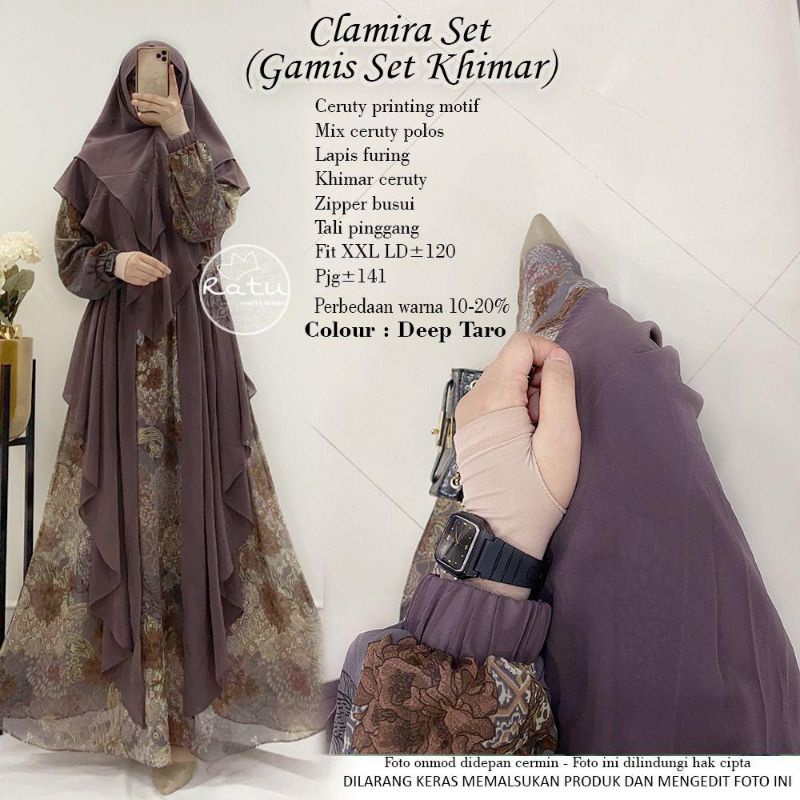 Clamira Set Gamis Dress Ori Ratu