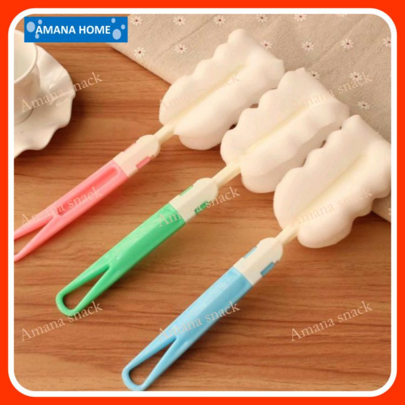 TERLARIS &amp; TERPERCAYA- Sikat Botol Spons Pencuci Botol Susu Bottle Gelas Sponge Brush